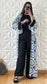Ensemble Kimono long à manches frangés et pantalon large - Bleu
