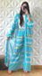 Ensemble Pantalon et Kimono long à imprimé tribal  - Bleu azur